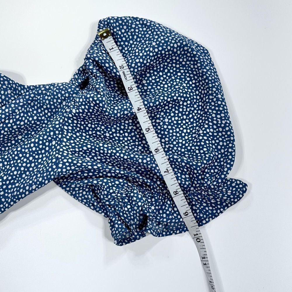Abercrombie and fitch blue floral puff sleeve crop top XS - Picture 7 of 9